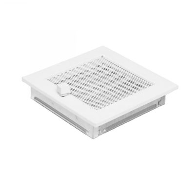 Bijela Nordflam ventilacijska rešetka 17x17 s mrežicom i klapnom