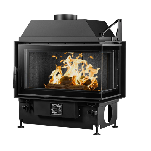A.caminetti Open Side Quattro 80 R kamin na drva sa prednjim i lijevim staklom