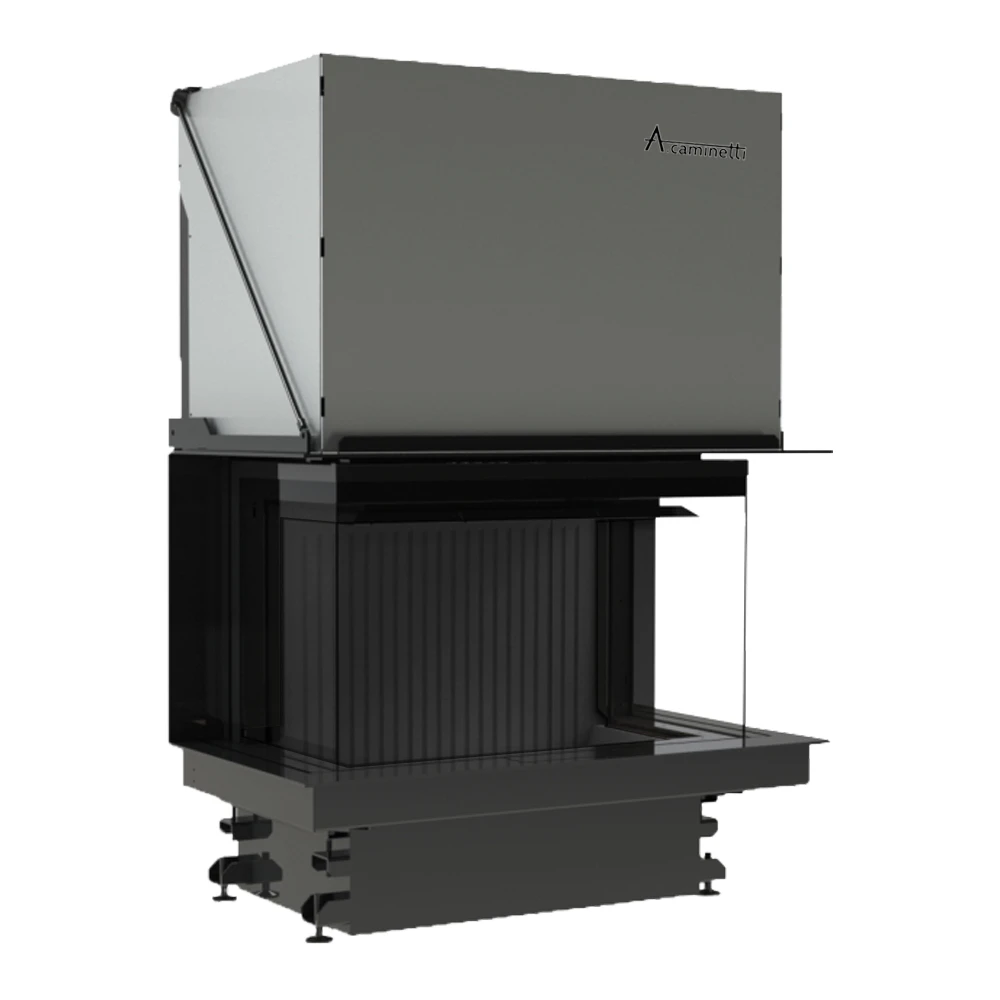 Crystal 100 Premium kamin na drva s trostranim staklom na podizanje C tip - A.caminetti
