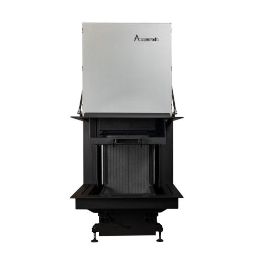 Crystal 3D 50x50 Premium kamin na drva sa trostranim staklom na podizanje U tip - frontalni pogled