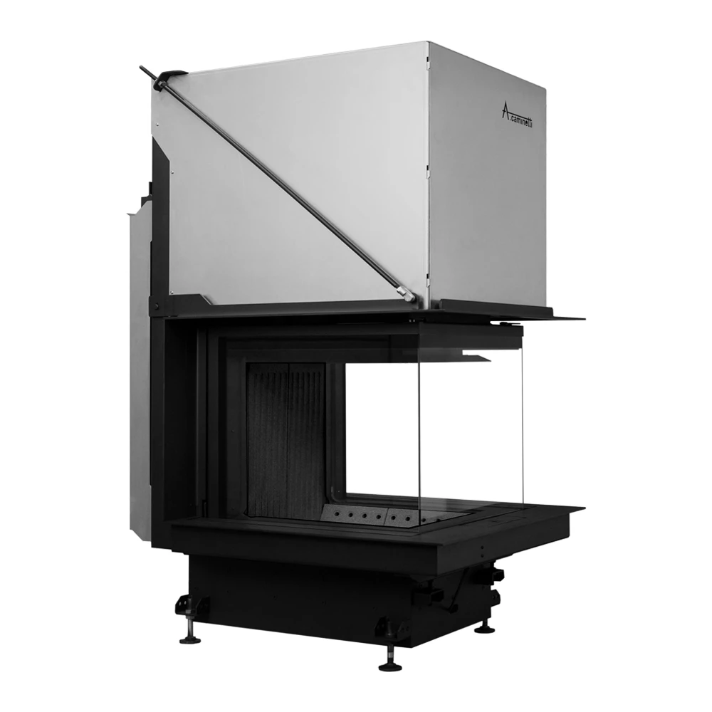 A.caminetti Crystal 3D 50x70 Premium kamin na drva sa trostranim staklom na podizanje U tip