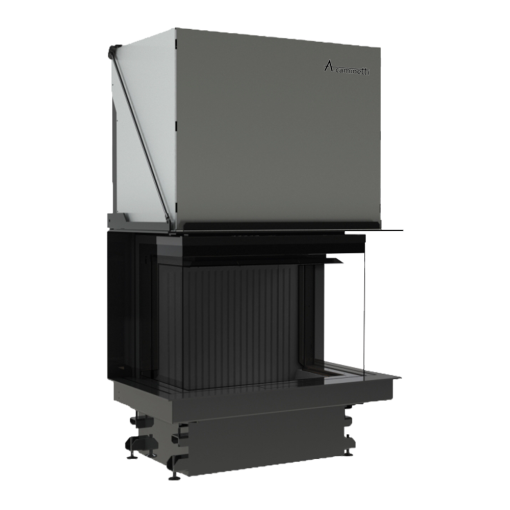 Crystal 70 Premium kamin na drva s trostranim staklom na podizanje C tip - A.caminetti