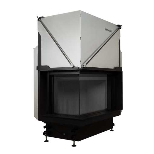 Kamin na drva QUATTRO 70 L Premium - Kutni sa sustavom za podizanje stakla - A. Caminetti