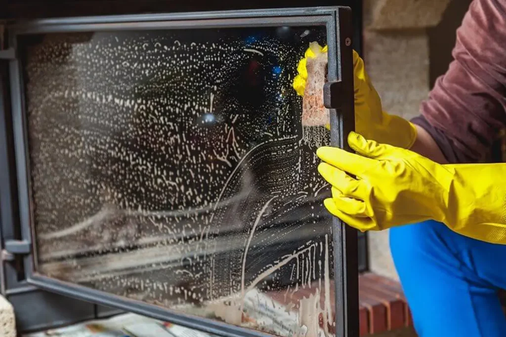 Čišćenje stakla kamina tekućinom za čišćenje kaminskog stakla 700 ml - NORDflam