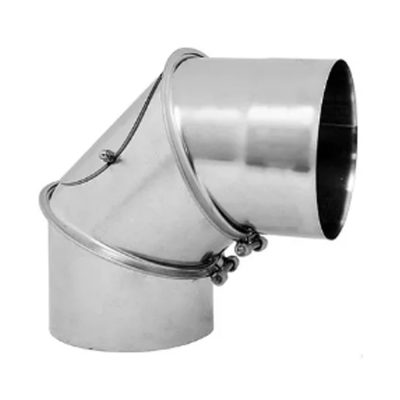 Dimovodno podesivo koljeno 90° s revizijom debljine 1 mm inox, Darco