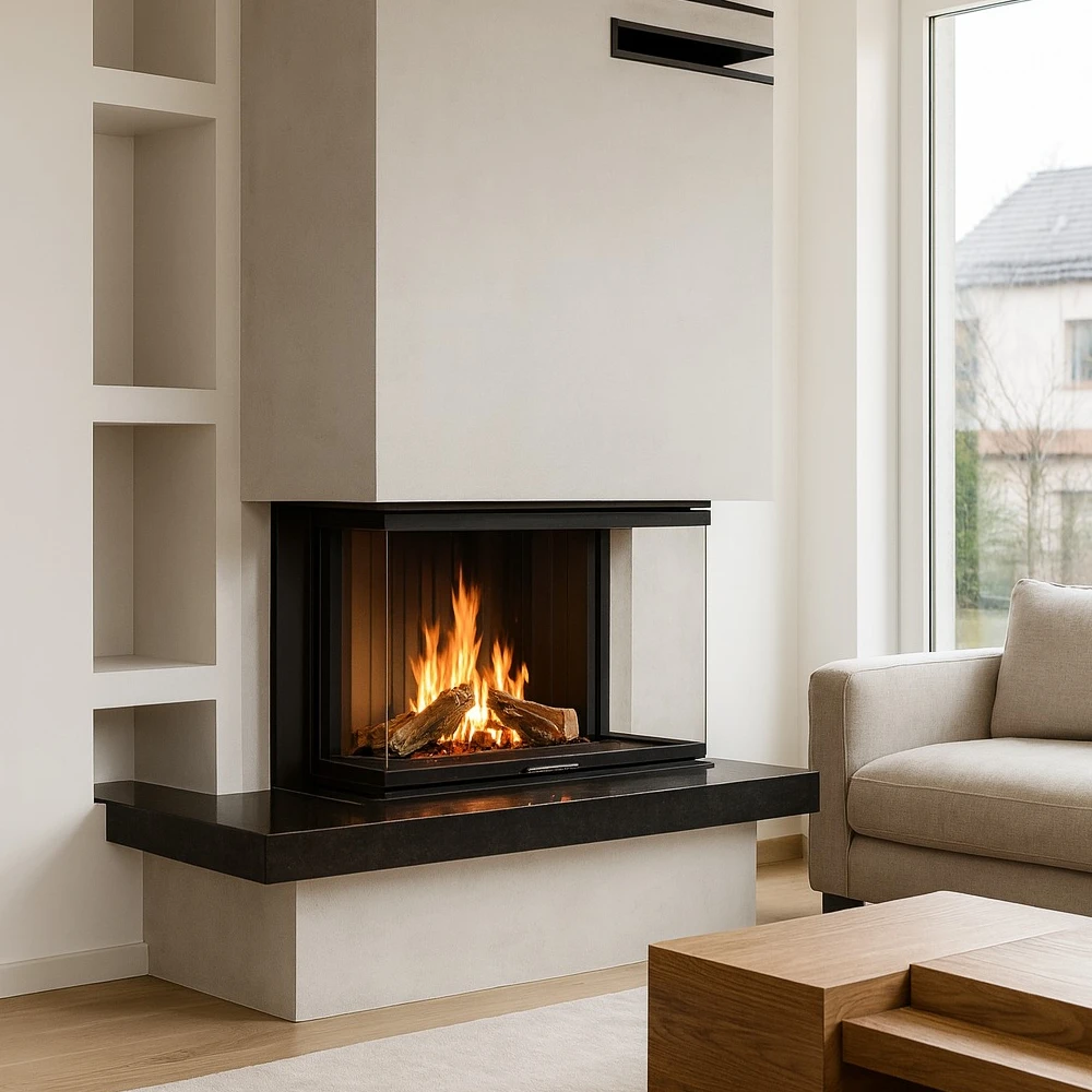 Crystal 60 (C tip) – ECO serija, čelični trostrani kamin sa sistemom podizanja vrata (A.caminetti)