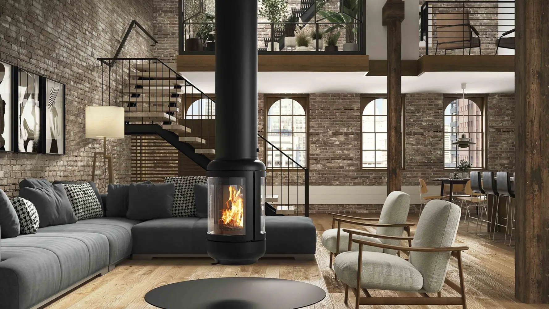 Rocal Vesta Central – središnji kamin koji postaje arhitektonski element