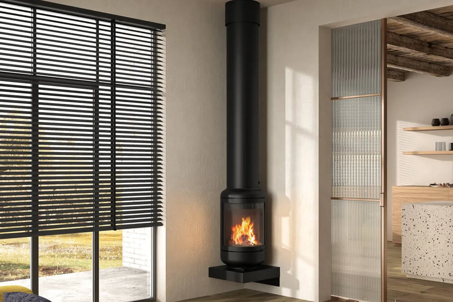 Rocal Vesta Frontal sa katalizatorom – visoka učinkovitost, čišće izgaranje, jači plamen i manja potrošnja drva