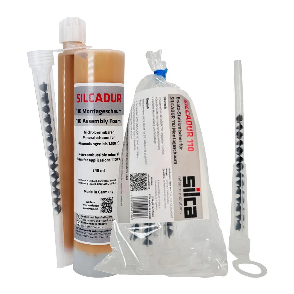 SILCADUR 110 montažna pjena dvokomponentna je montažna pjena za primjenu u kaminima i oko kamina